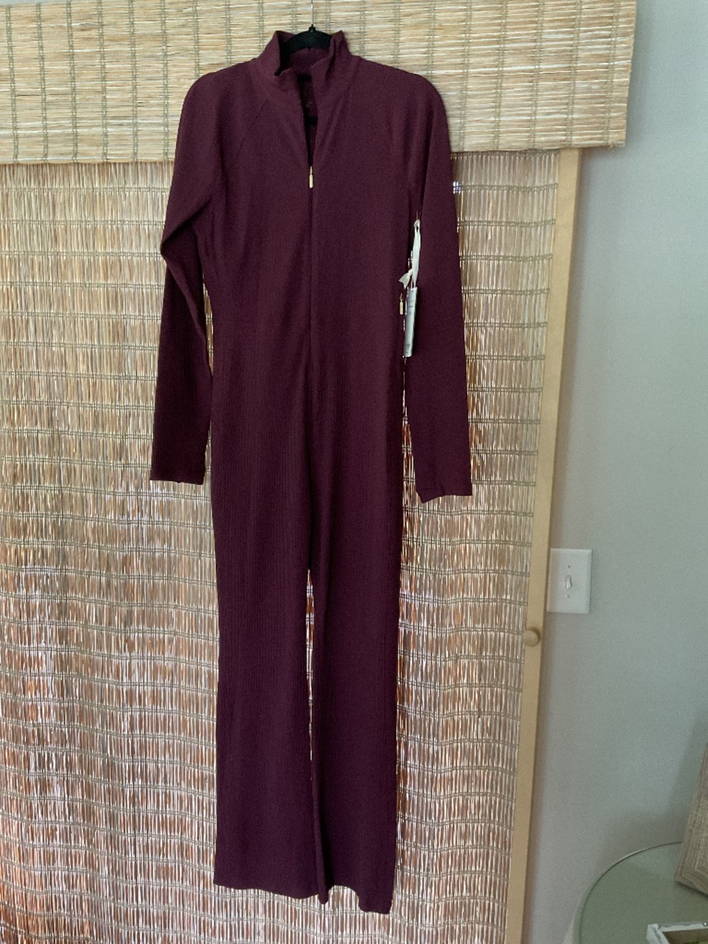 Athleta x Alicia Keyes NWT Goddess Ribbed Jumpsuit Burgundy/wine color